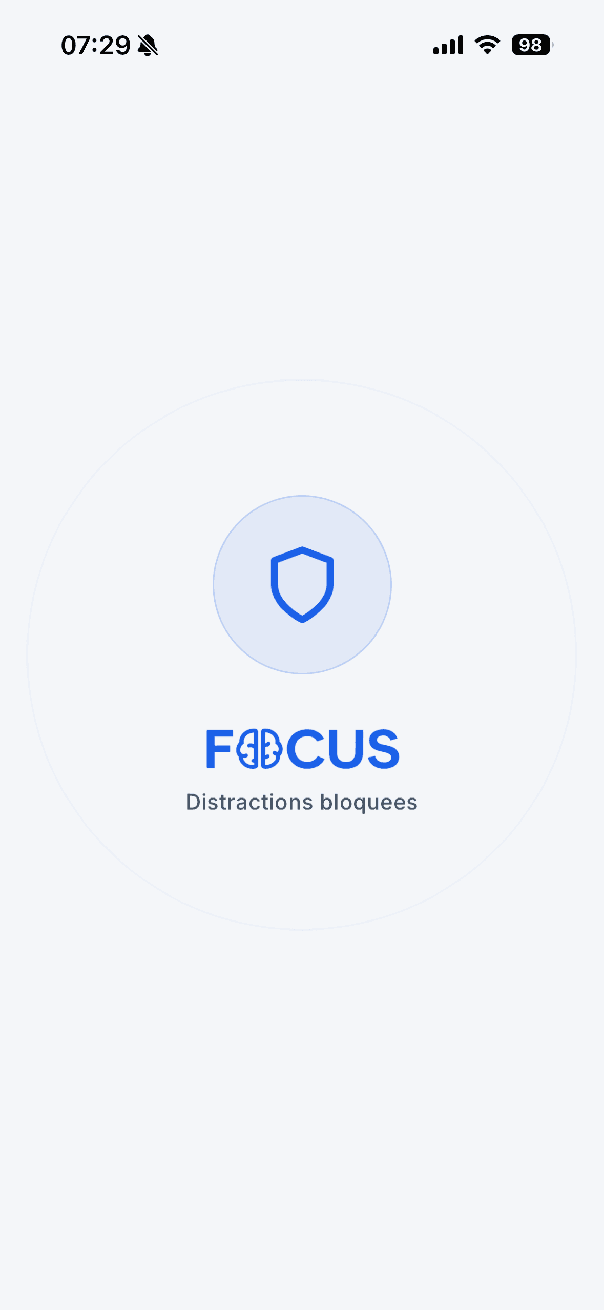 Boîtier Focus détecté, distractions bloquées